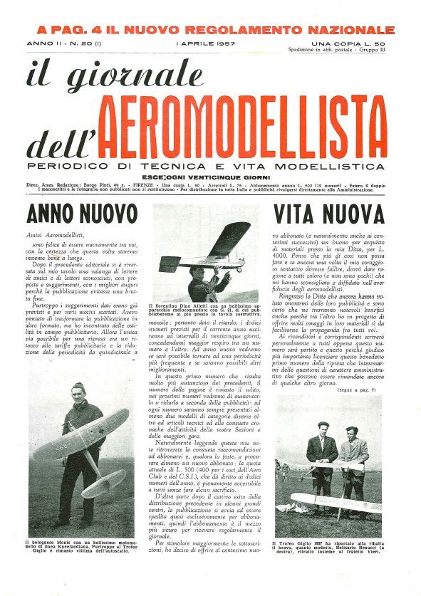 COLLECTION 1957 COMPLETA - GIORNALE DELL'AEROMODELLISTA AEROMODELLISMO -  <b>DOWNLOAD</b>